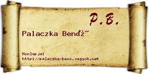 Palaczka Benő névjegykártya